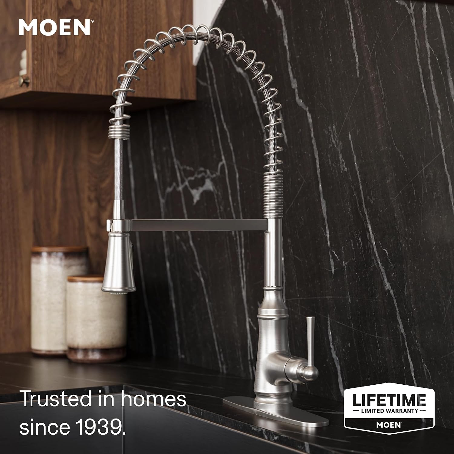 Moen Jaslynn Spring Pulldown Kitchen Faucet, Spot Resist Stainless, 87638SRS