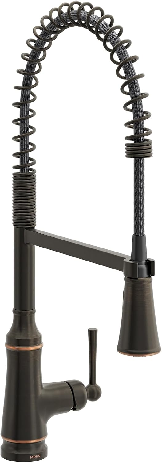 Moen Jaslynn Spring Pulldown Kitchen Faucet, Mediterranean Bronze, 87638BRB