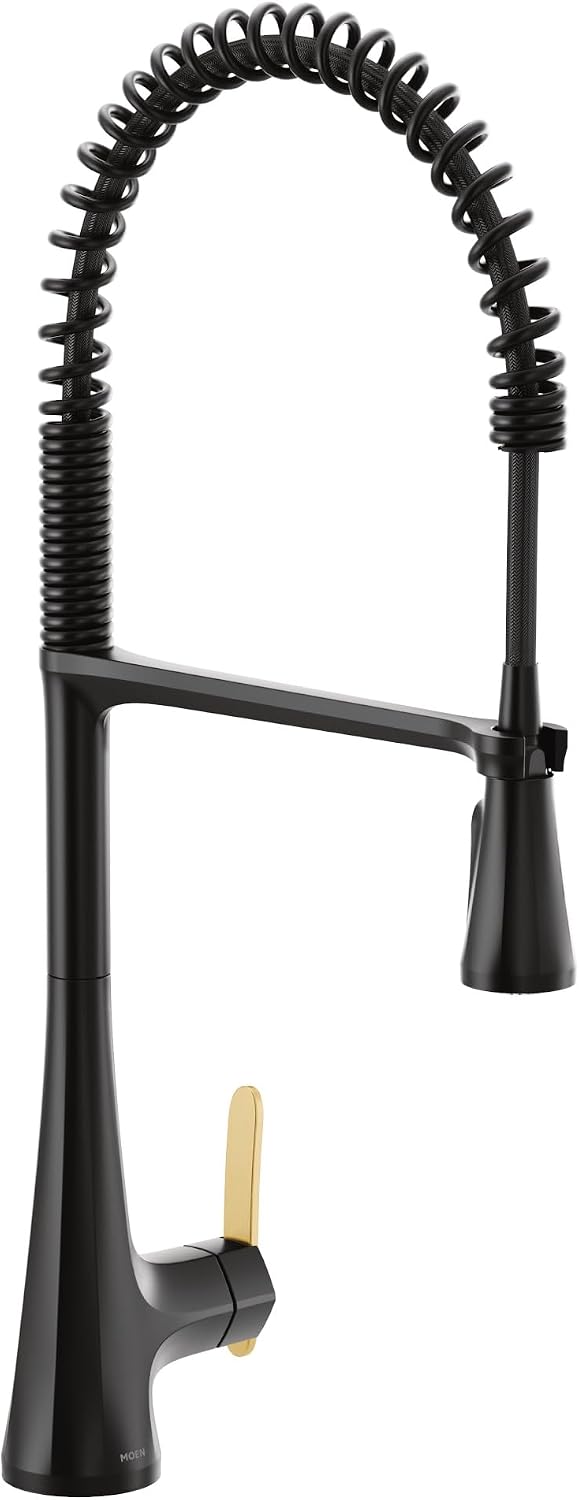 Moen Sinema Spring Pulldown Kitchen Faucet, Matte Black, S5235BL