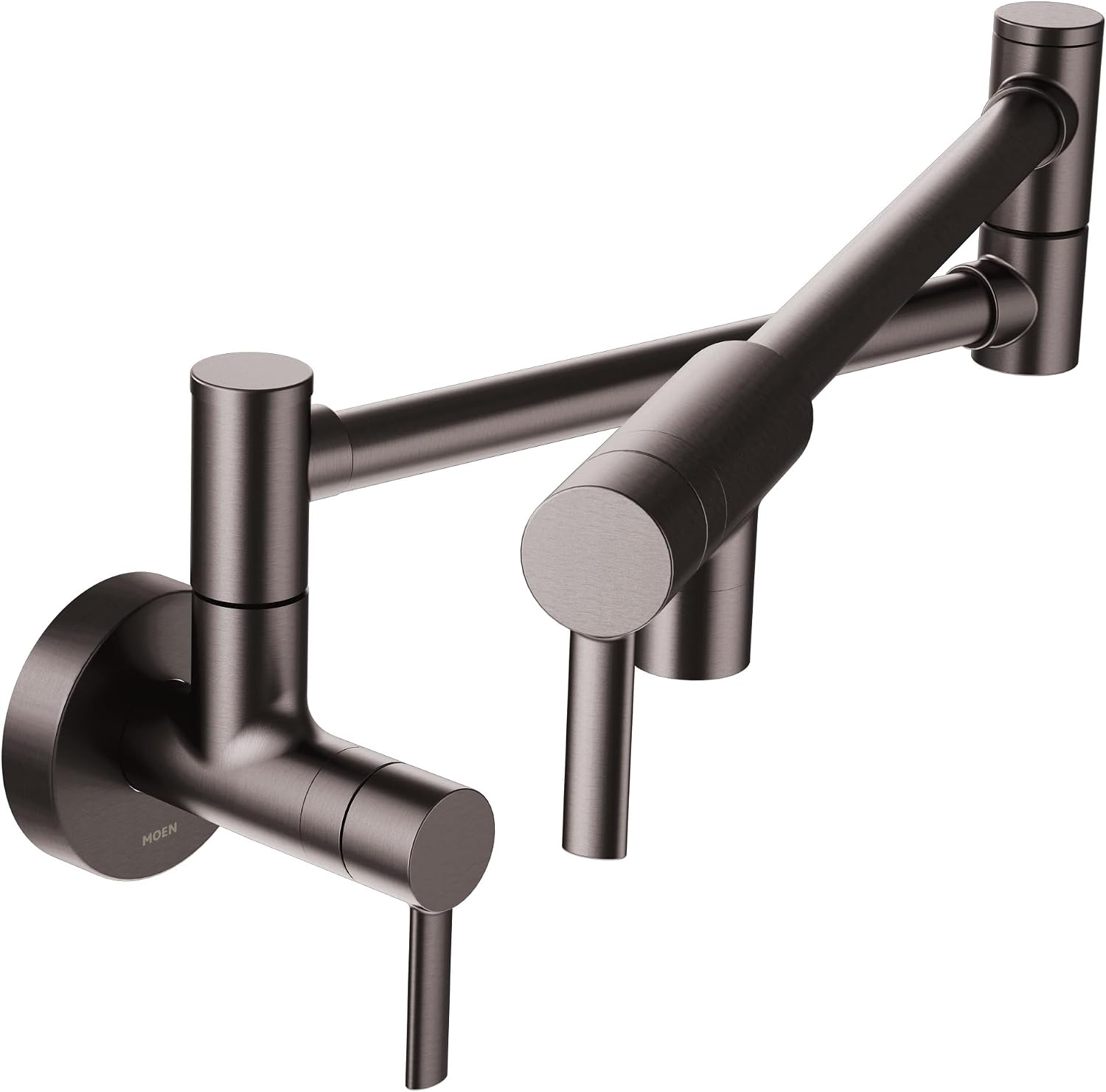 Moen Black Stainless Modern Wall Mount Swing Arm Folding Pot Filler Kitchen Faucet, S665BLS