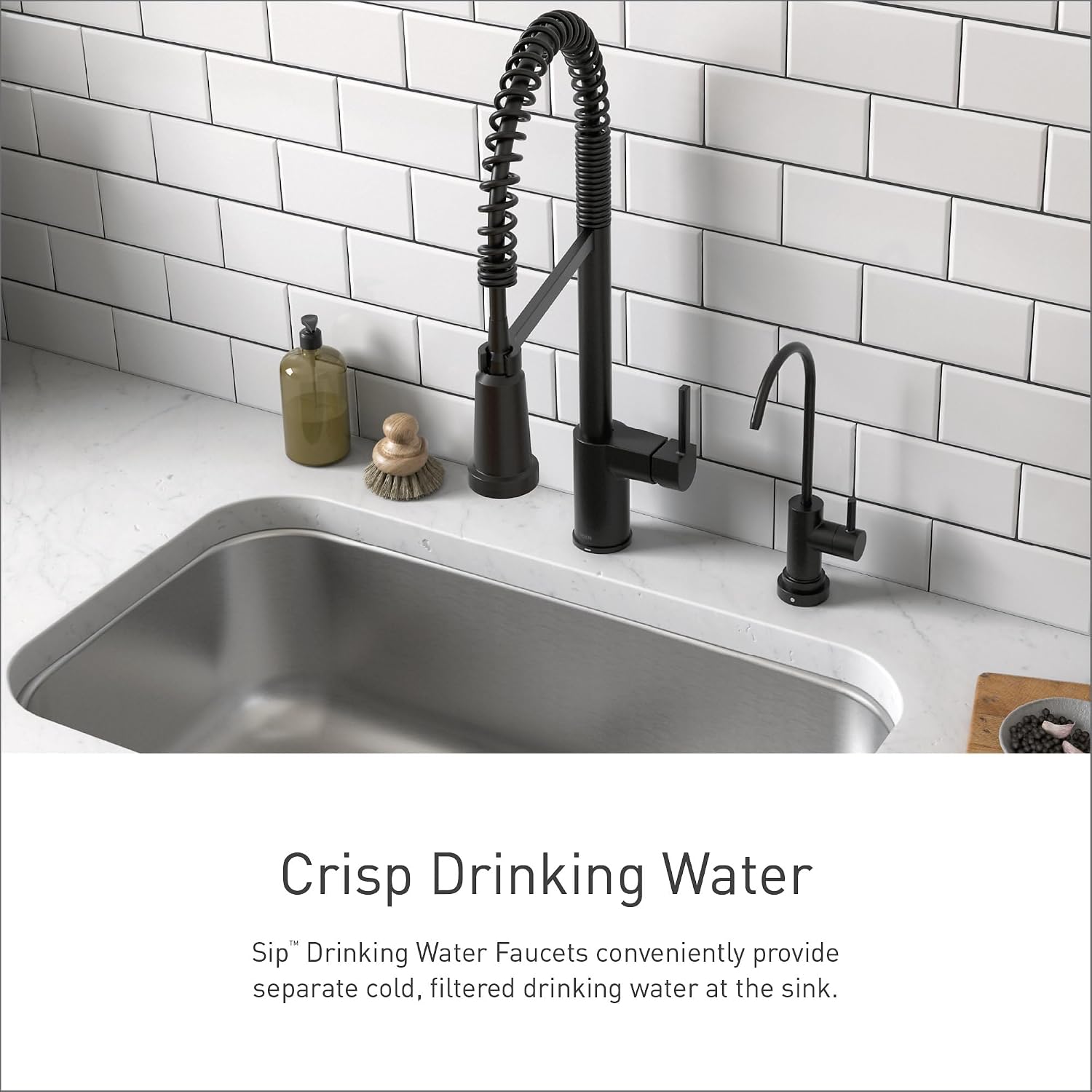 Moen Sip Traditional Drinking Water Beverage Faucet, Matte Black, F7620BL