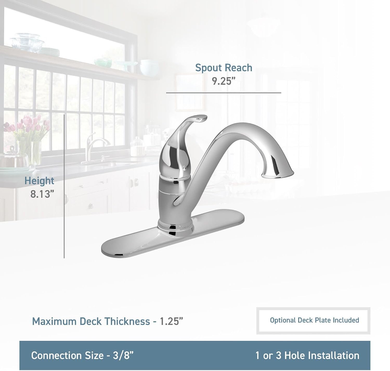 Moen 7825SRS Camerist One-Handle Low Arc Kitchen Faucet, Spot Resist Stainless