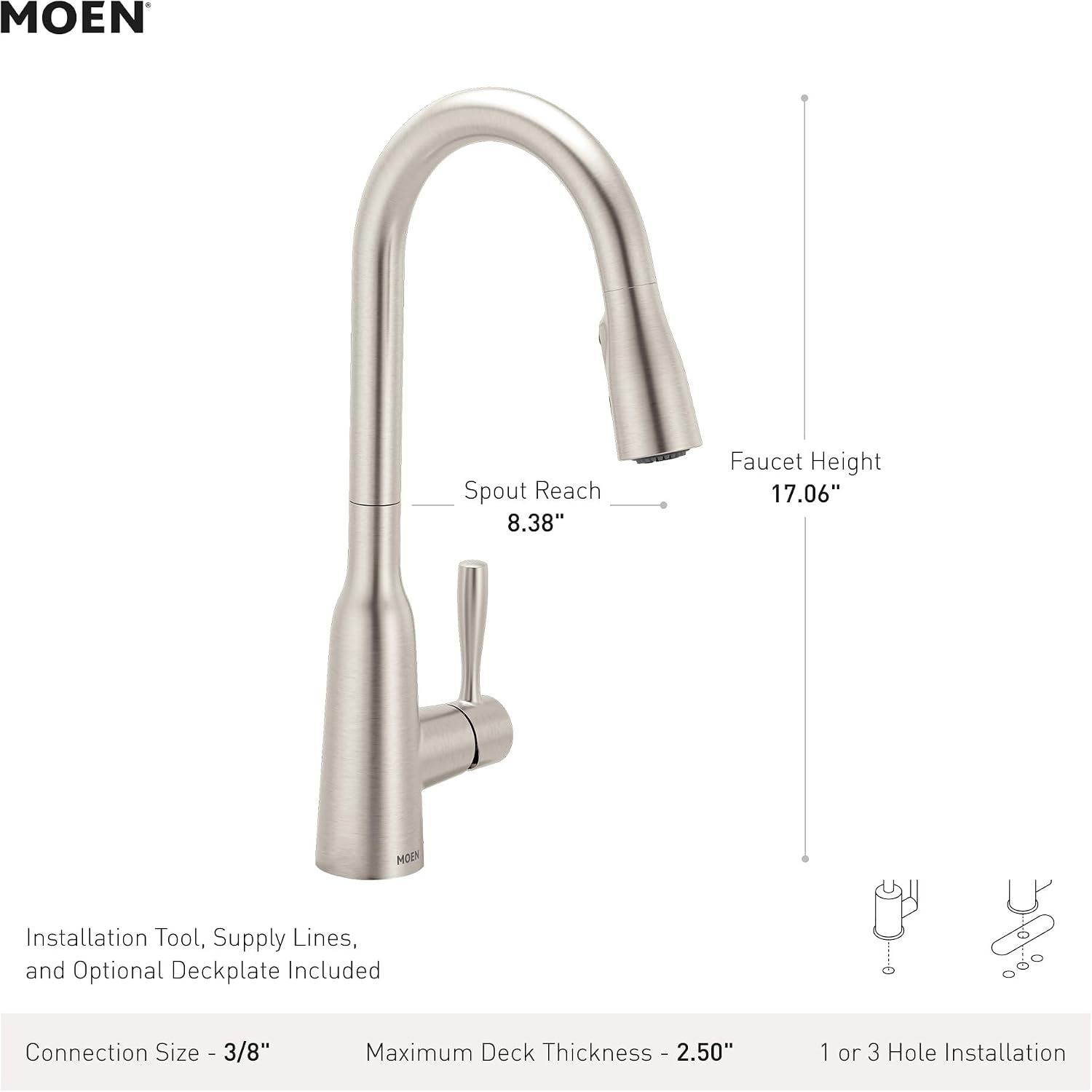 Moen Orivesi Spot Resist Stainless Pulldown Kitchen Faucet