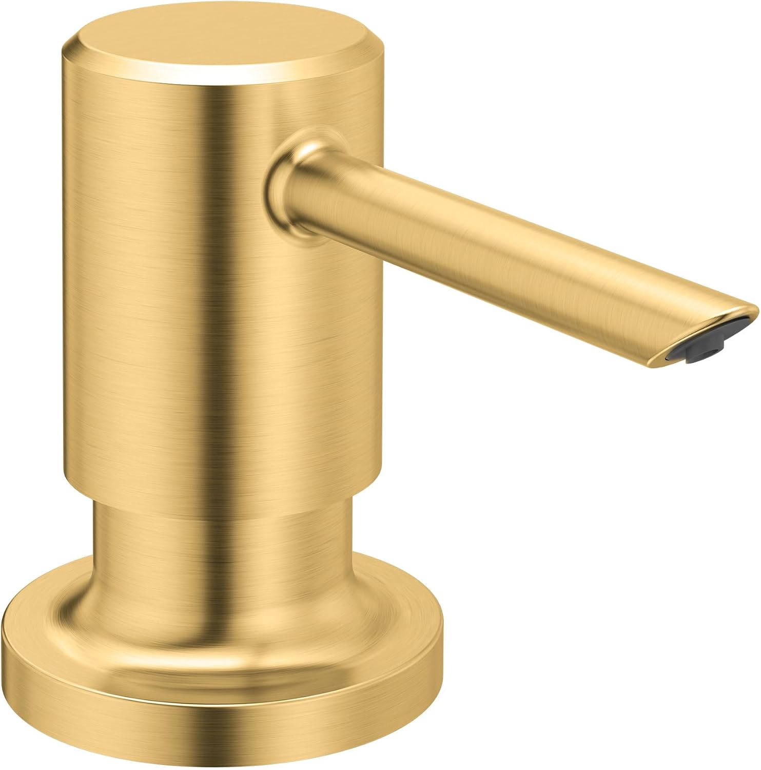Moen Modern Brushed Gold Deck-Mount Kitchen Soap & Lotion Dispenser, Top-Fill, 18-oz Refillable Bottle, 3949BG