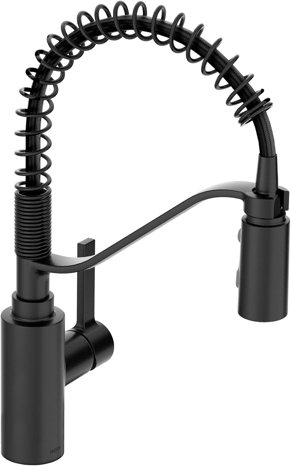 Moen Genta LX Matte Black Spring Faucet with Power Boost, Modern Kitchen Faucet with One-Handle, Pre-Rinse, Easy Installation and 5926BL