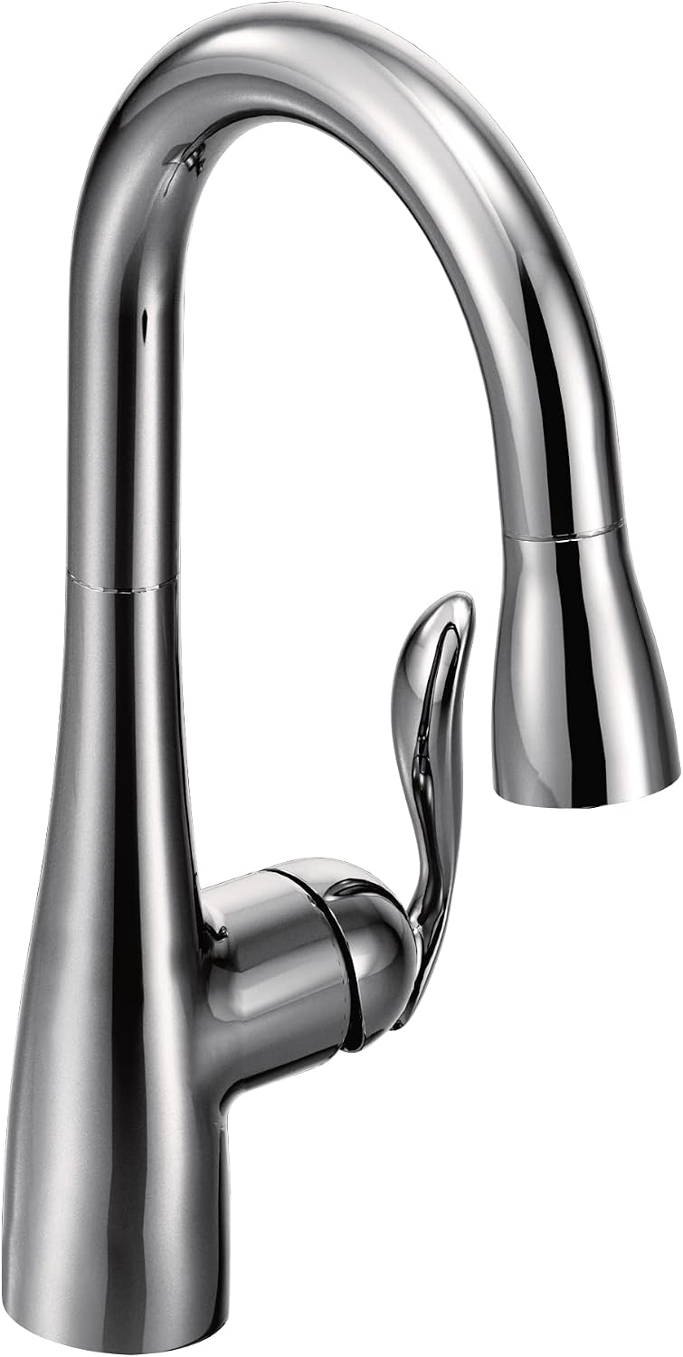 Moen Arbor Chrome One-Handle High Arc Pulldown Single Mount Bar Faucet with Reflex, 5995