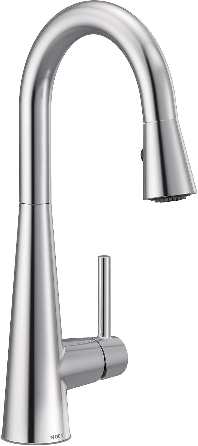 Moen 7664 Sleek One-Handle High Arc Pulldown Bar Faucet, Chrome