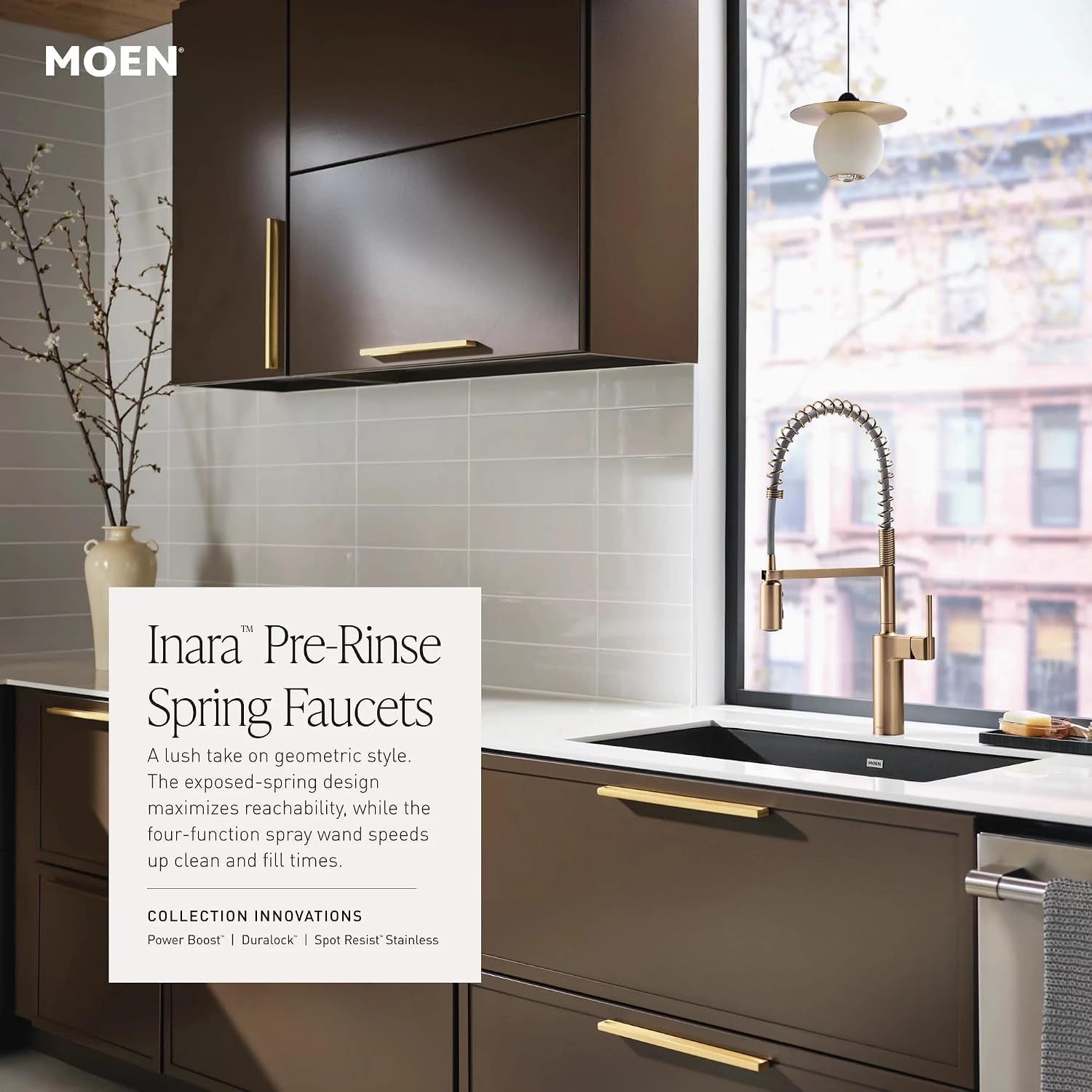 Moen 87863BL Inara Pulldown Kitchen Faucet, Black Matte Black