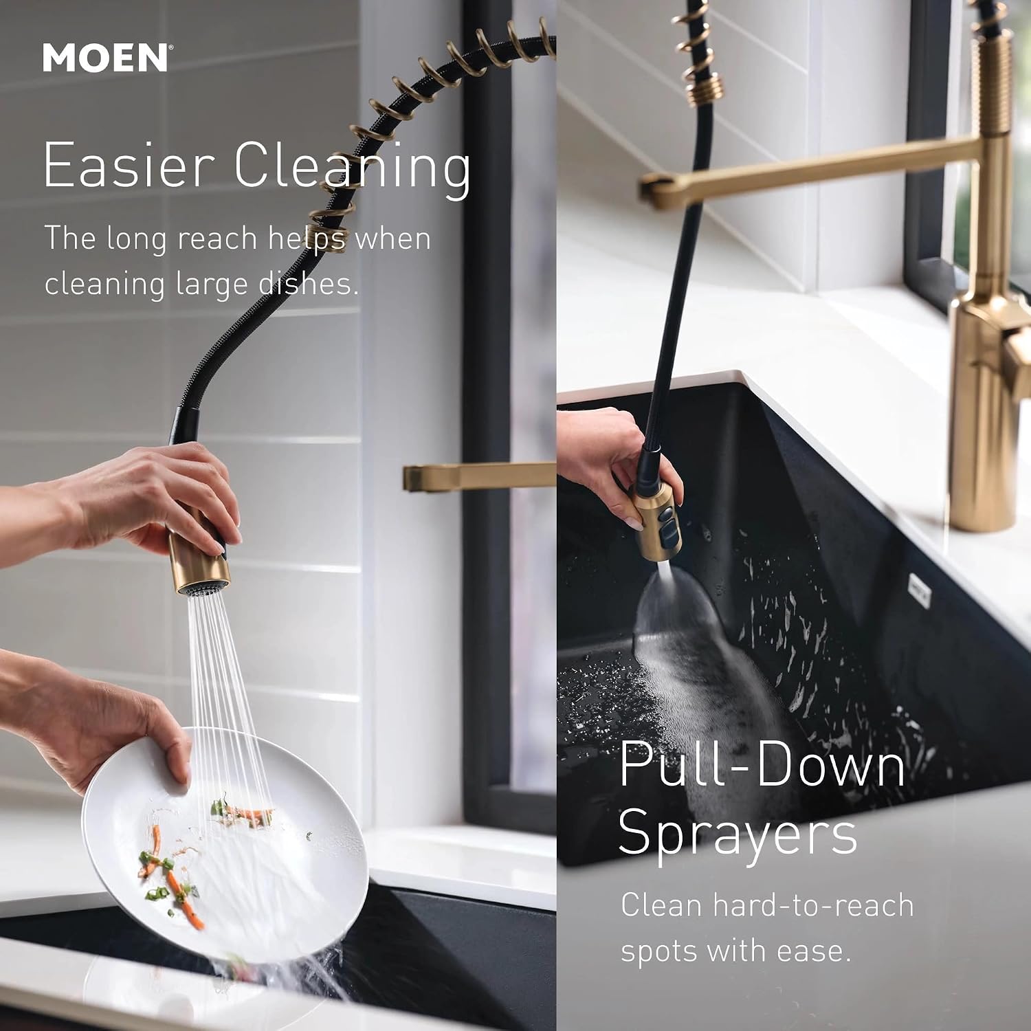 Moen 87863BL Inara Pulldown Kitchen Faucet, Black Matte Black