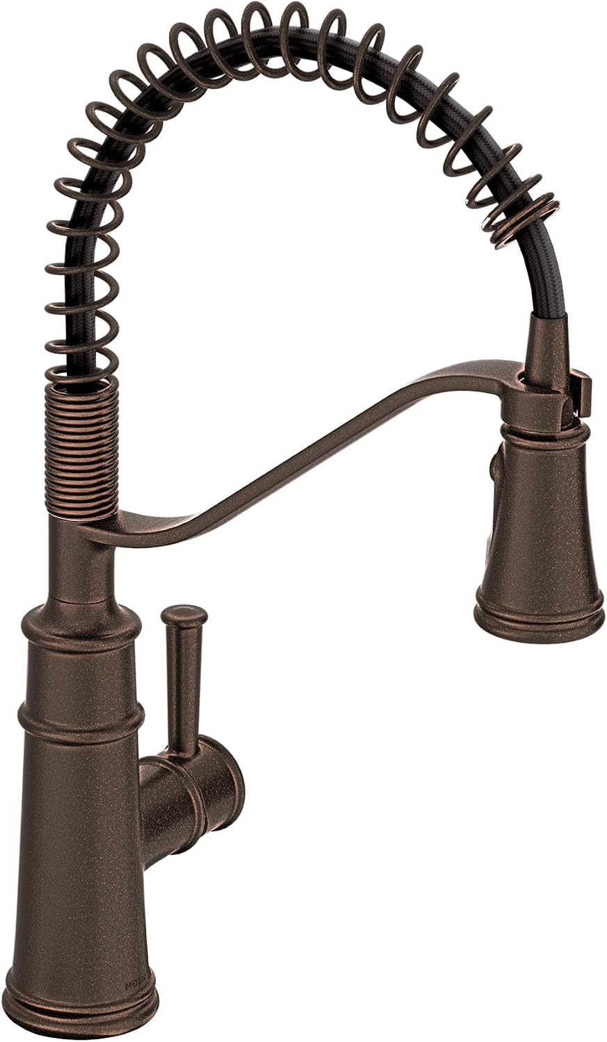 Moen Belfield Oil Rubbed Bronze Kitchen Faucet, Modern Spring Kitchen Faucet with Power Boost, Pre-Rinse, One-Handle, Easy Installation, 5927ORB