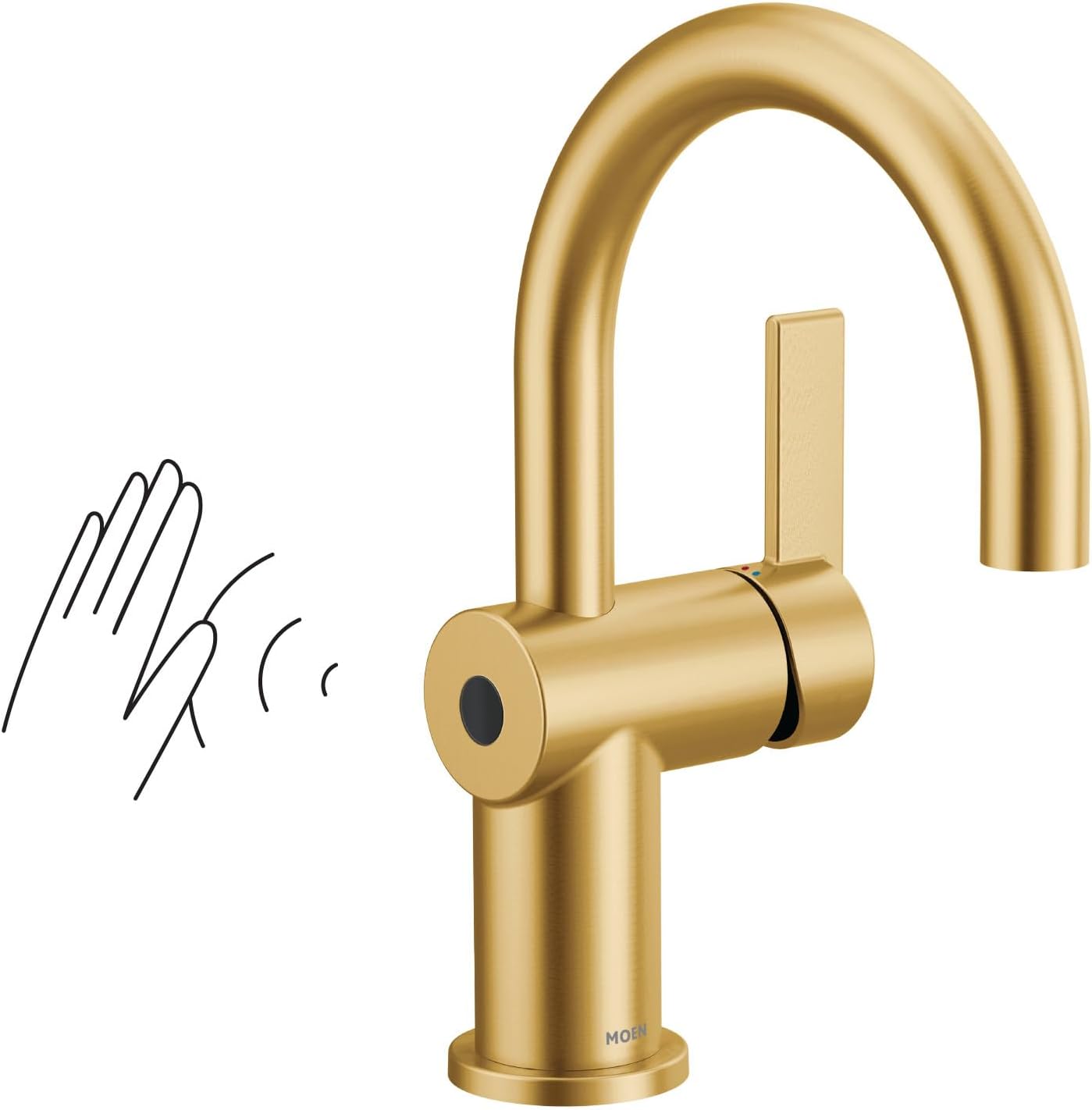 Moen CIA MotionSense Wave Bathroom Faucet, Brushed Gold, 6221EWBG