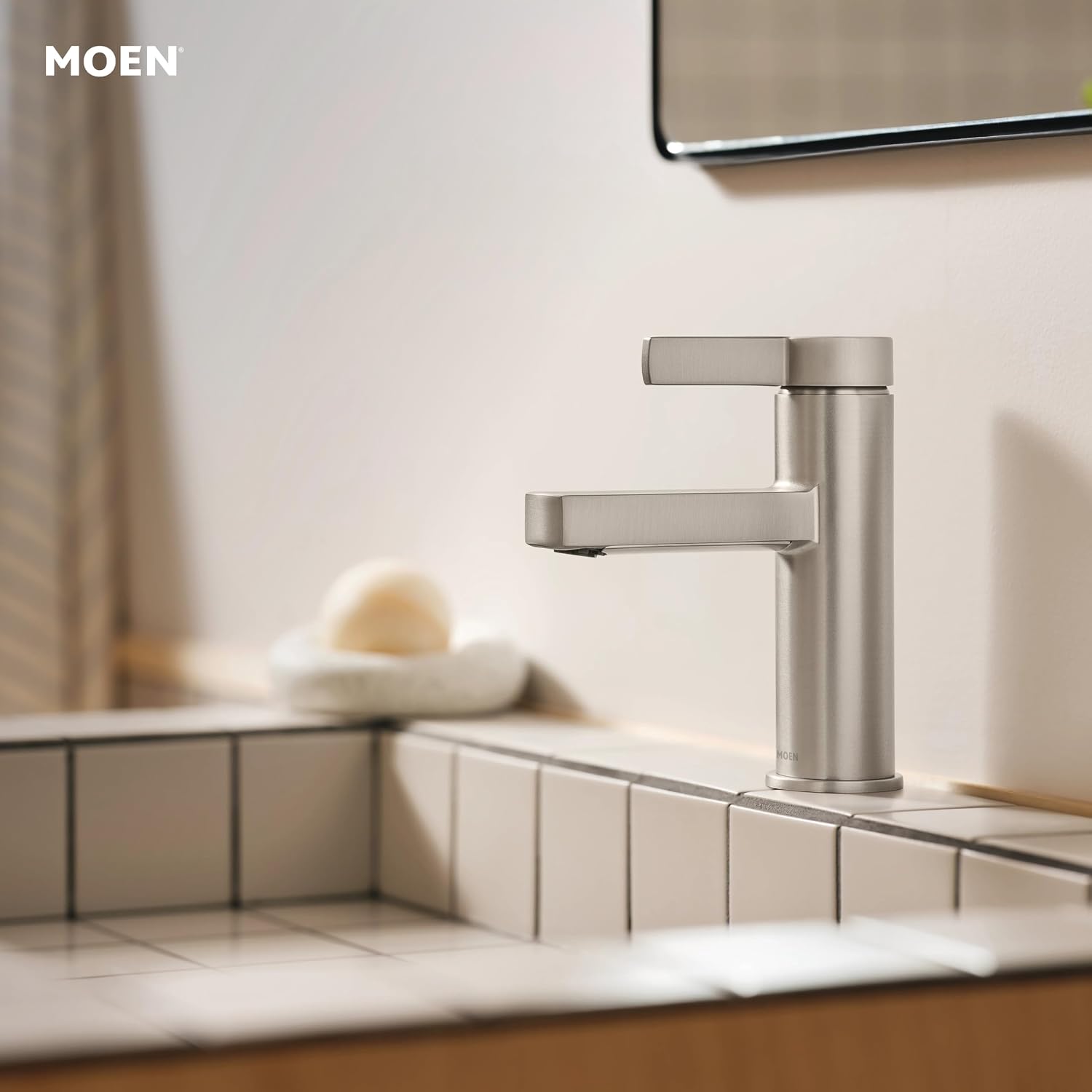 Moen 84774SRN Beric 1-Handle Bath Faucet, Spot Resist Nickel