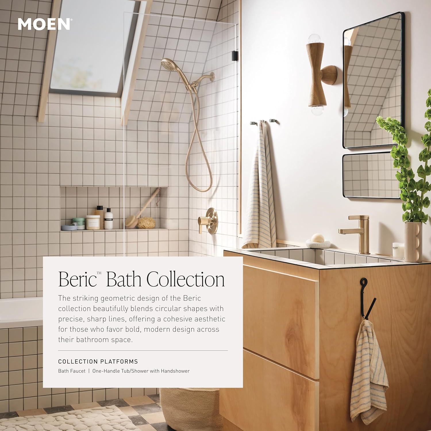 Moen 84774SRN Beric 1-Handle Bath Faucet, Spot Resist Nickel
