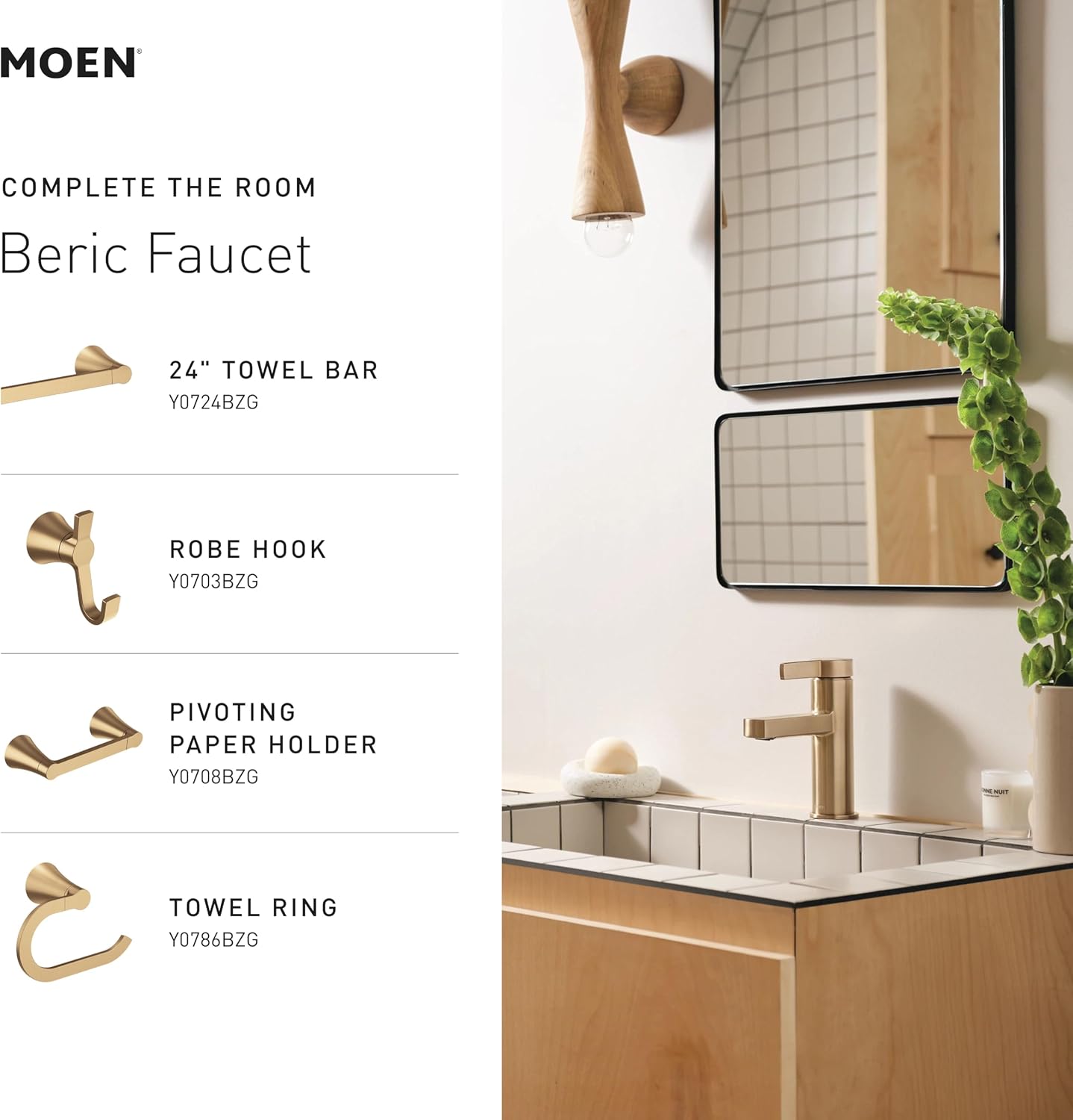 Moen 84774SRN Beric 1-Handle Bath Faucet, Spot Resist Nickel