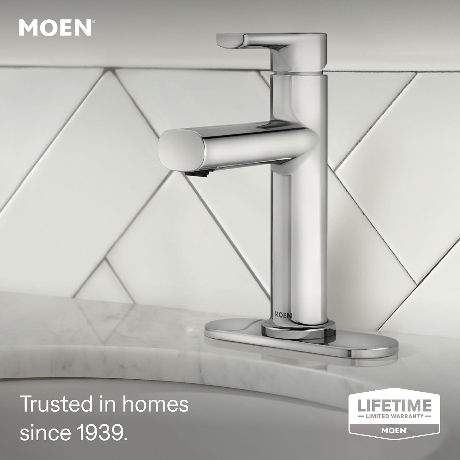 Moen 84794 Meena 1-Handle Bath Faucet w/Drain, Chrome