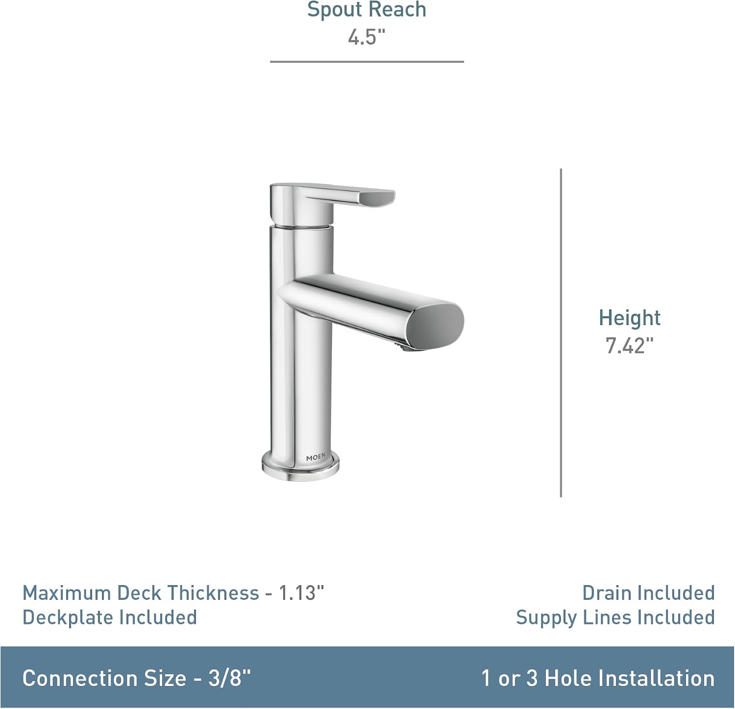 Moen 84794BL Meena 1-Handle Bath Faucet, Matte Black