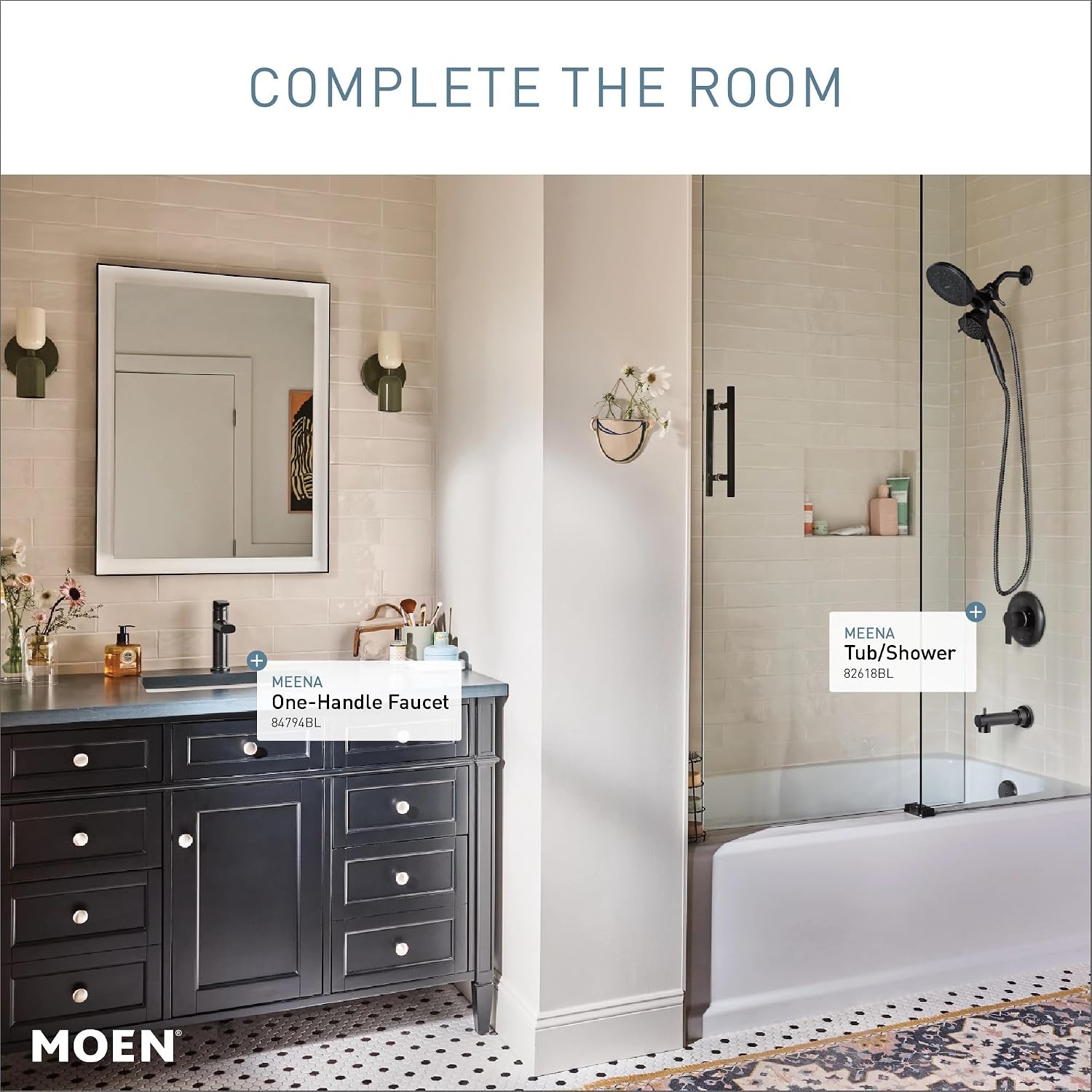 Moen 84794BL Meena 1-Handle Bath Faucet, Matte Black