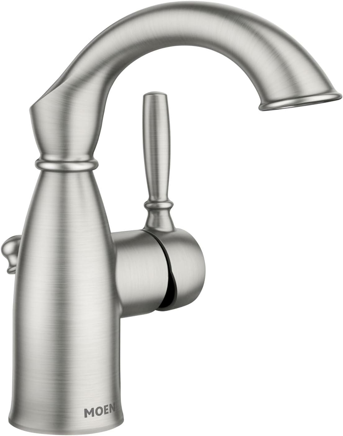 Moen Sarona Spot Resist Brushed Nickel One-Handle Single Hole Rustic Farmhouse Bathroom Sink Faucet with Optional Deckplate, 84144SRN Spot Resist Brushed Nickel (Pack of 1)