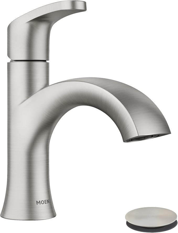 Moen Karis Single Hole Bathroom Faucet, Spot Resist Nickel, 84346SRN Brushed Nickel