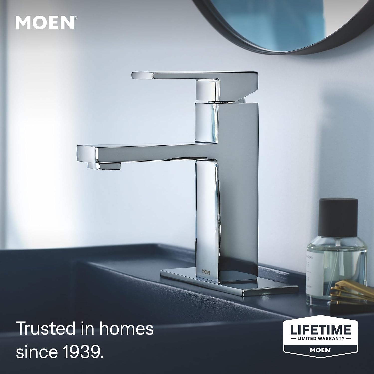 Moen 84771 Revyl Chrome Single-Handle Bathroom Faucet with Drain