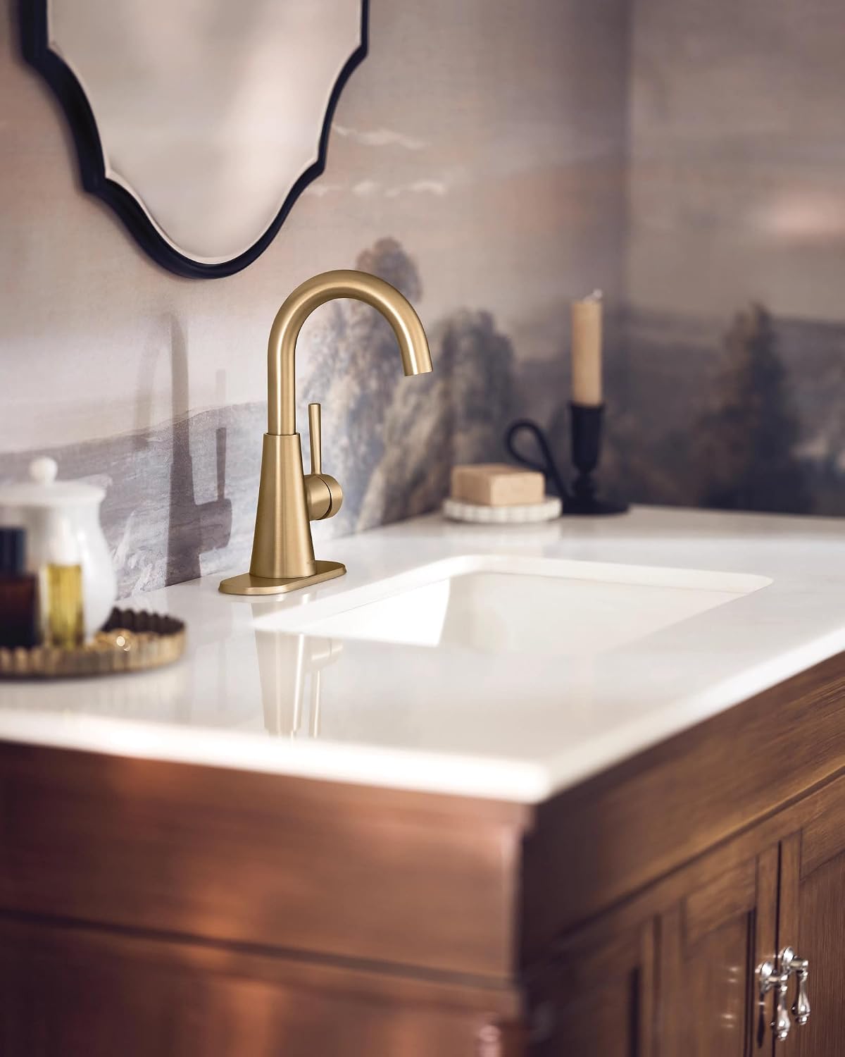 Moen Ronan Single Hole Bathroom Faucet, Bronzed Gold, 84021BZG