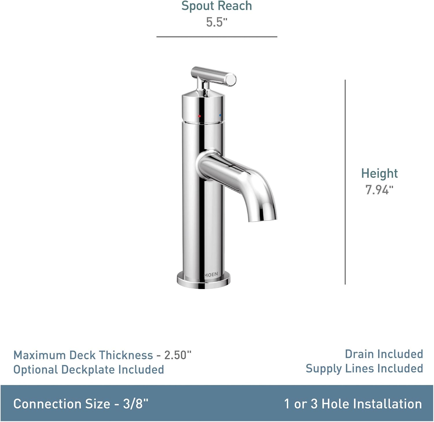 Moen 6145 Chrome One-Handle Bathroom Faucet