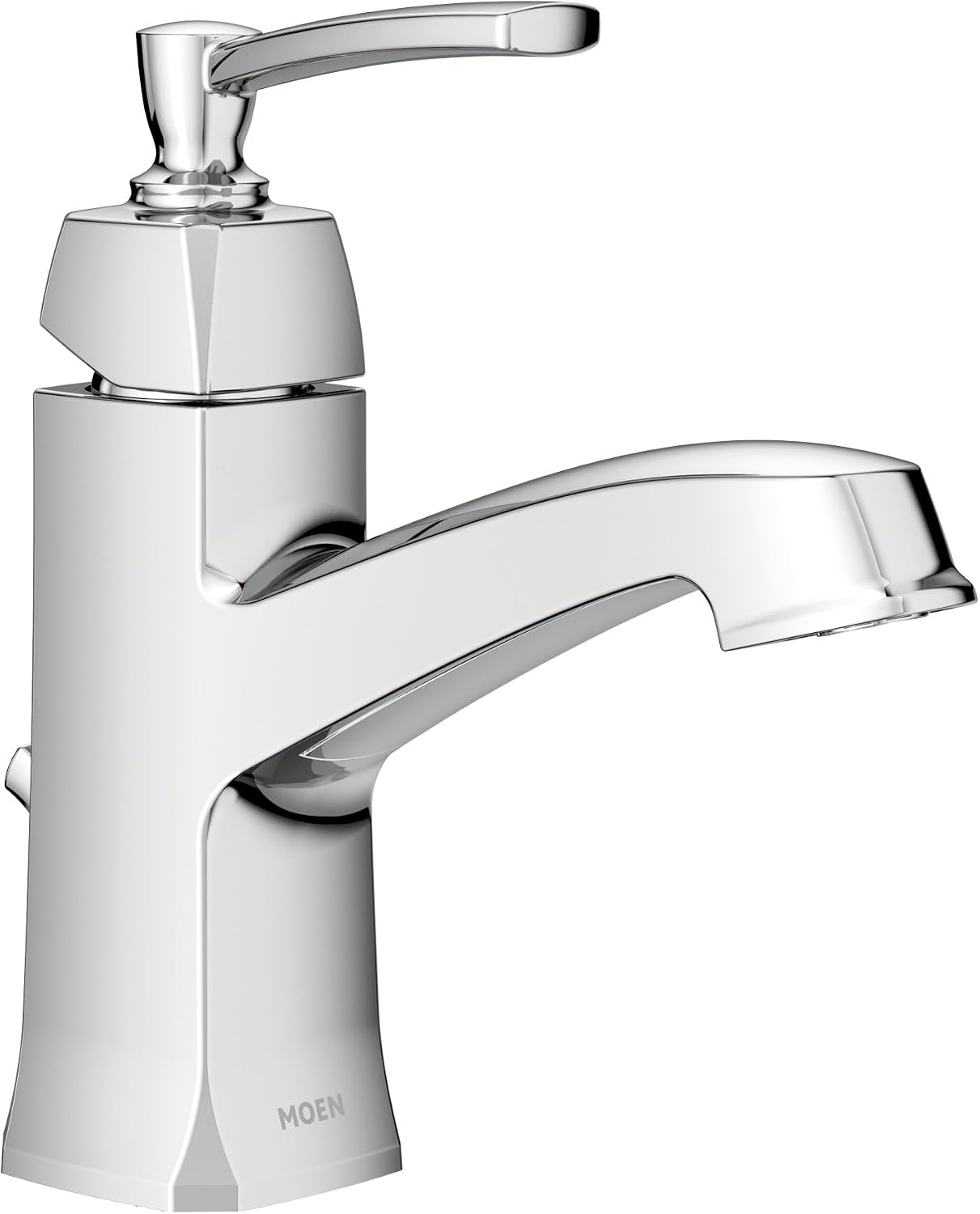 Moen Conway Chrome One-Handle Single Hole or Centerset Bathroom Faucet with Drain Assembly, WS84923