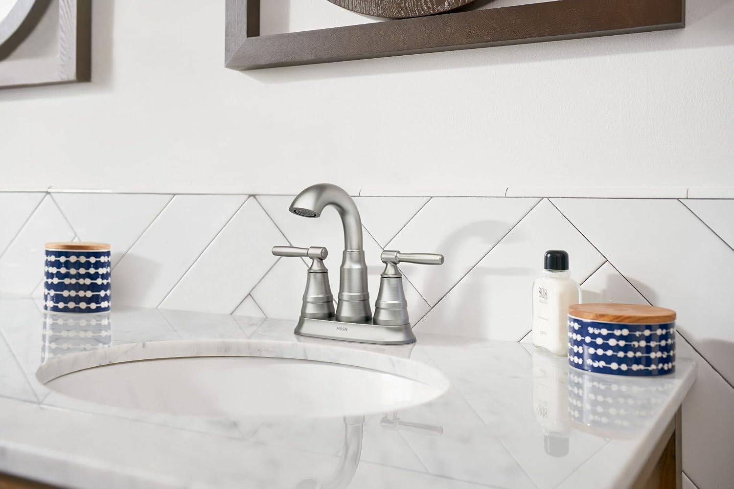 Moen 84971SRN Halle Bathroom Faucet, Spot Resist Brushed Nickel