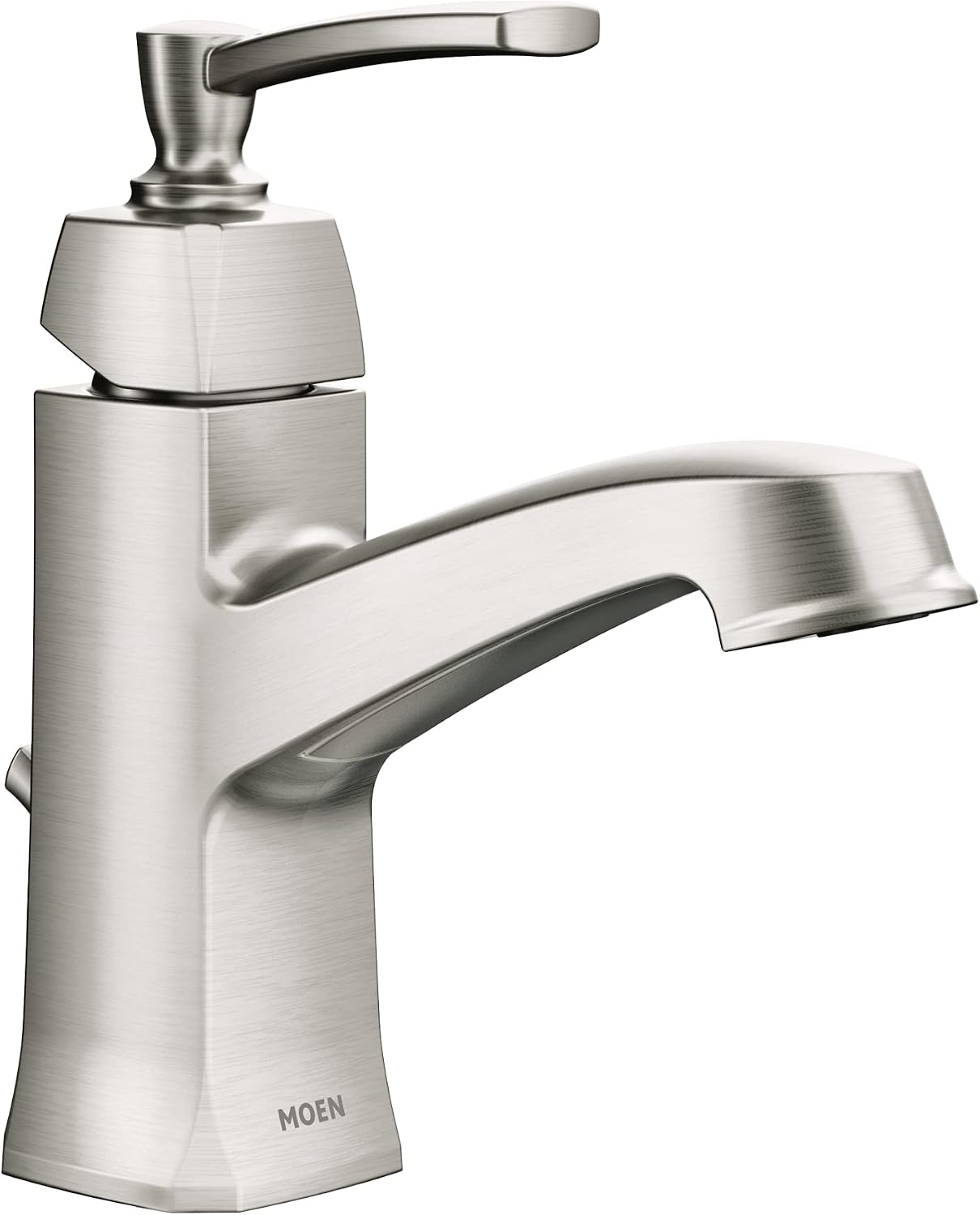 Moen Conway Single Hole Bathroom Faucet, Spot Resist Nickel, WS84923SRN Spot Resist Brushed Nickel