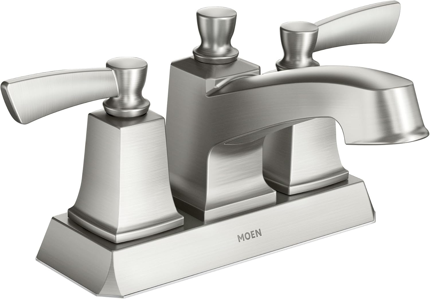 Moen Conway Centerset Bathroom Faucet, Spot Resist Nickel, WS84922SRN Spot Resist Brushed Nickel