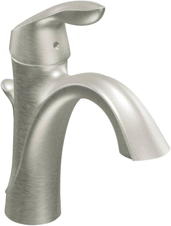 Moen Eva 1-Handle Bathroom Faucet, Brushed Nickel, 6400BN