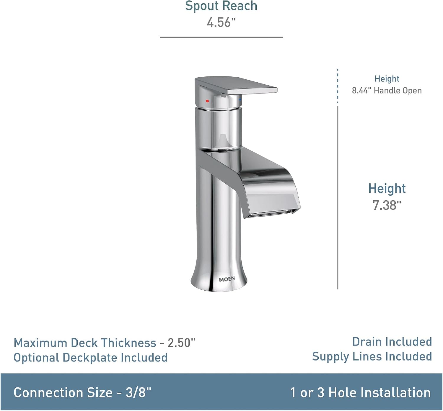 Moen 6702 Chrome One-Handle Bathroom Faucet