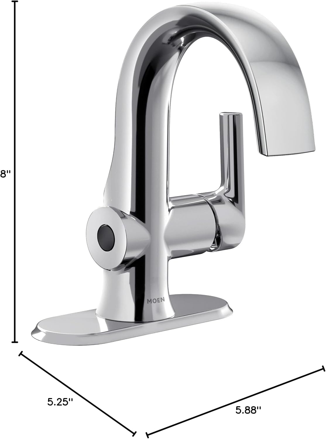 Moen Doux Chrome Motionsense Wave Touchless Single Handle Bathroom Sink Faucet, S6910EW