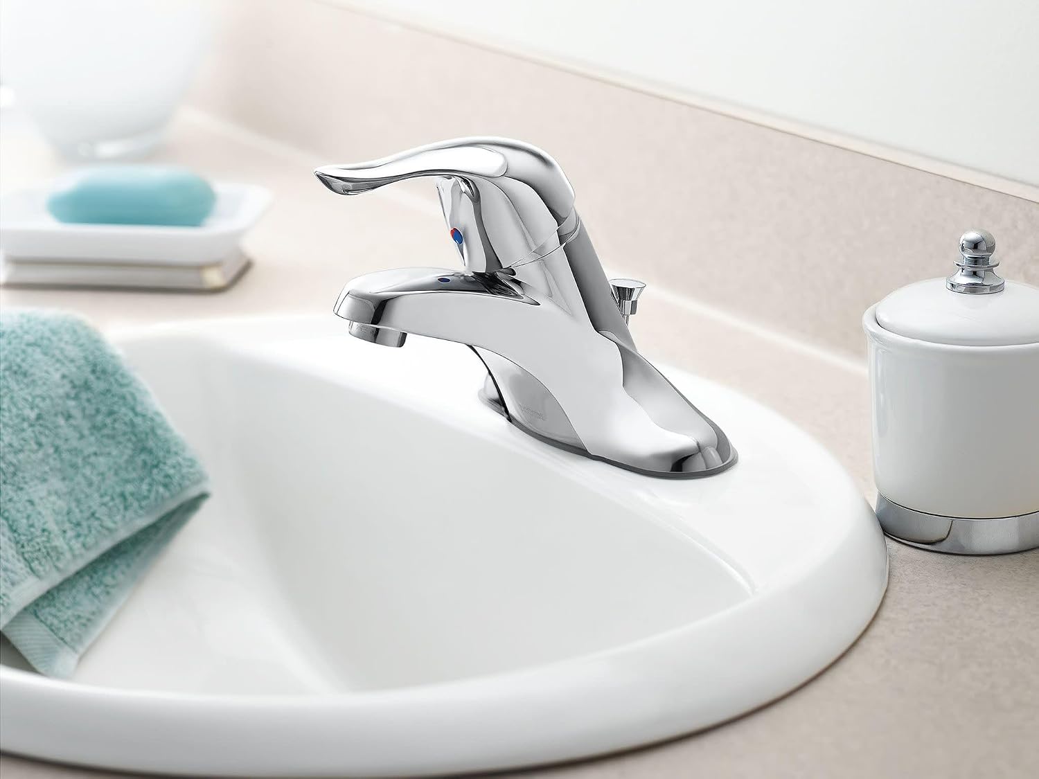 Moen Chateau Chrome One-Handle Low Arc Bathroom Faucet, L4625