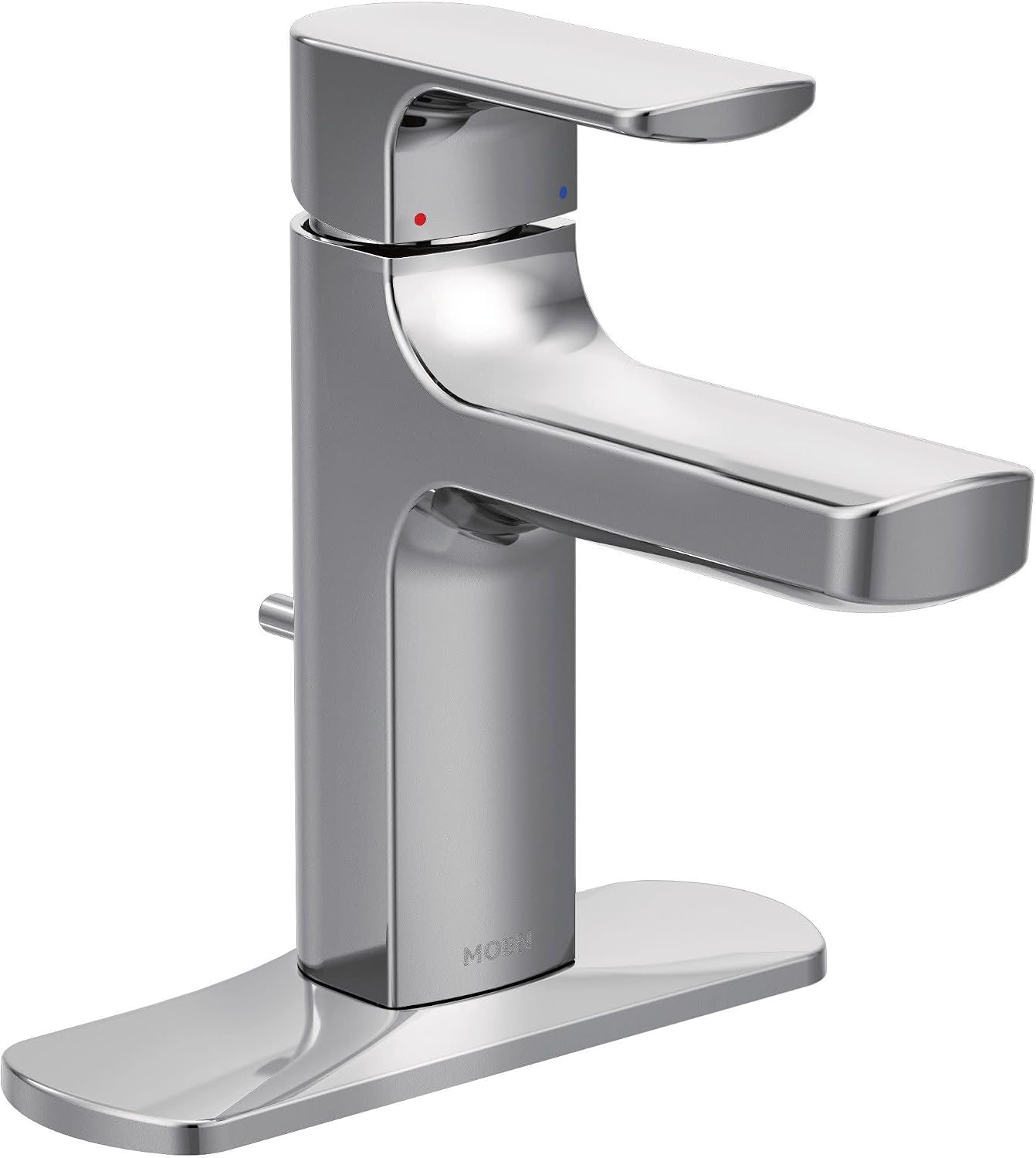 Moen Rizon Chrome One-Handle Modern Bathroom Faucet with Drain Assembly, 6900