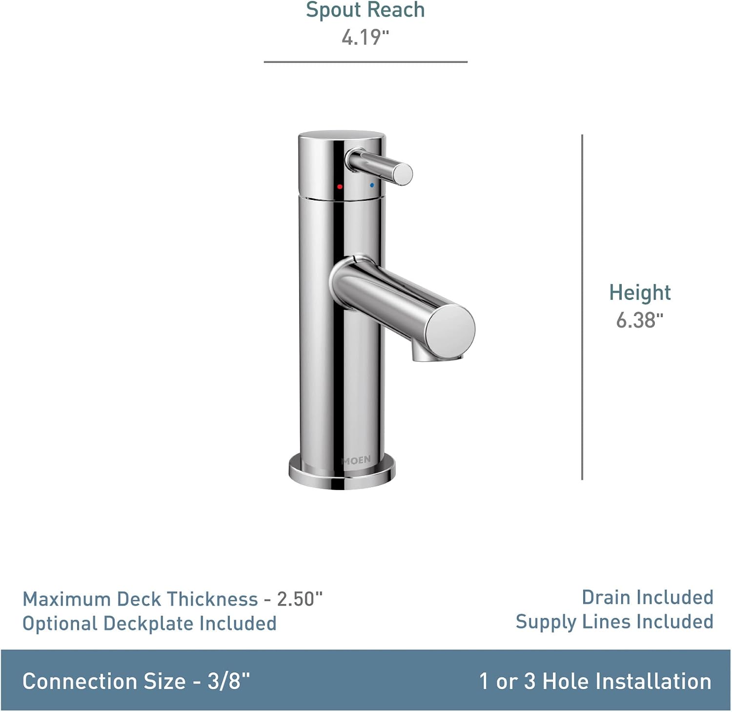 Moen 6190BG Align Brushed Gold Single-Handle Bathroom Faucet