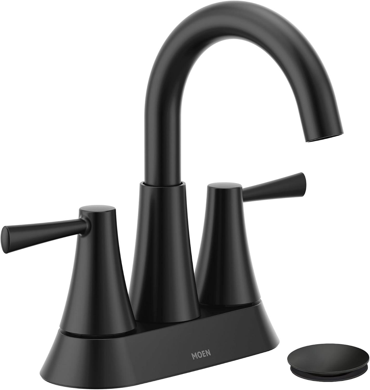 Moen Ronan Centerset Bathroom Faucet, Matte Black, 84022BL