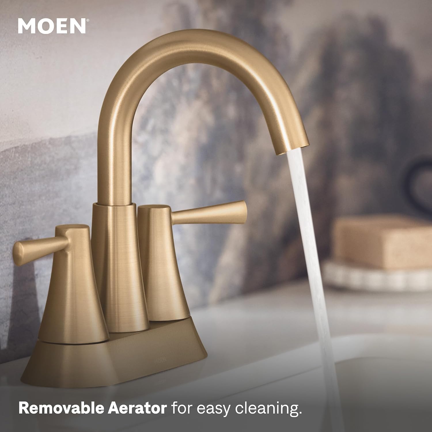 Moen Ronan Centerset Bathroom Faucet, Bronzed Gold, 84022BZG