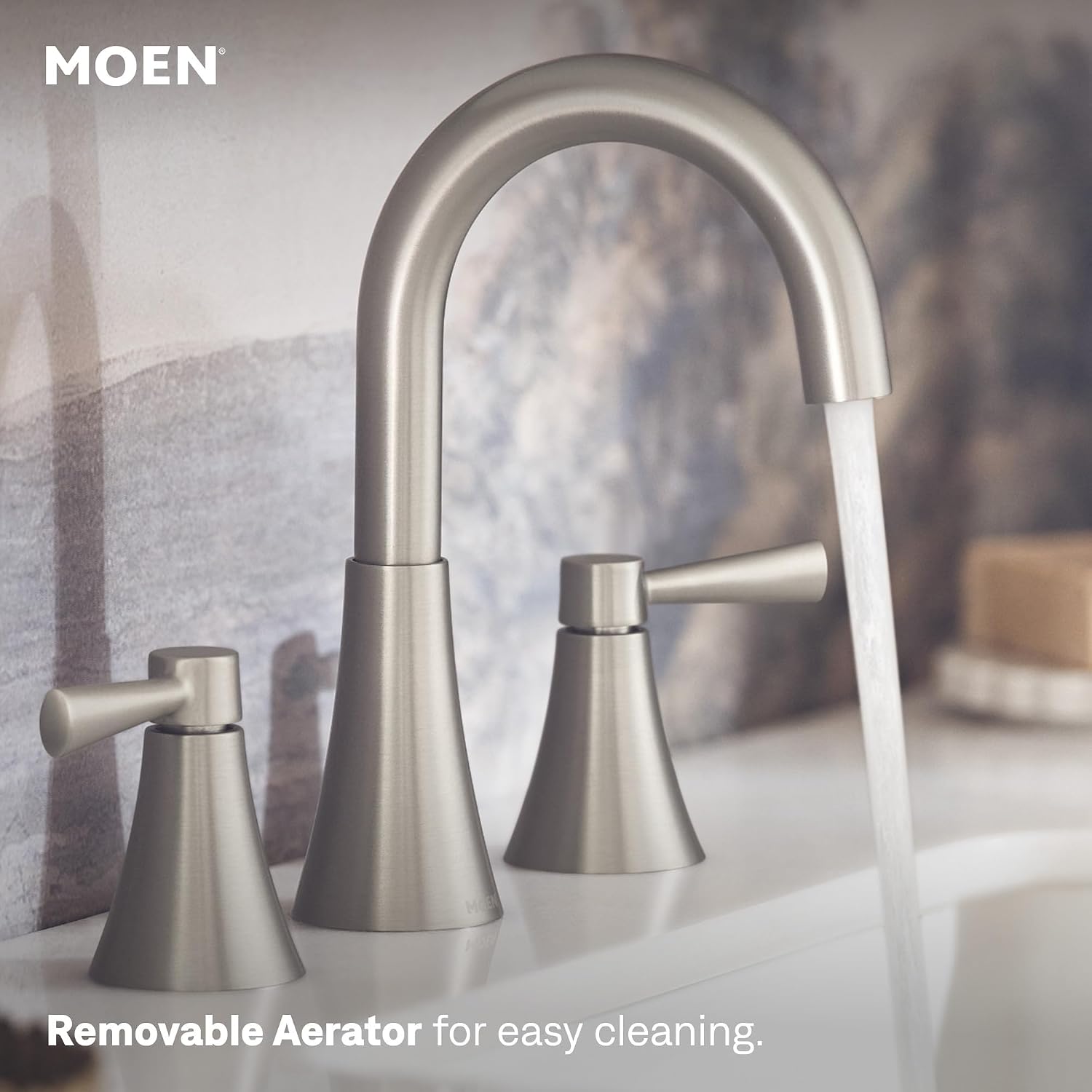 Moen 84023SRN Ronan 2-Handle Widespread Bathroom Faucet, BN Brushed Nickel