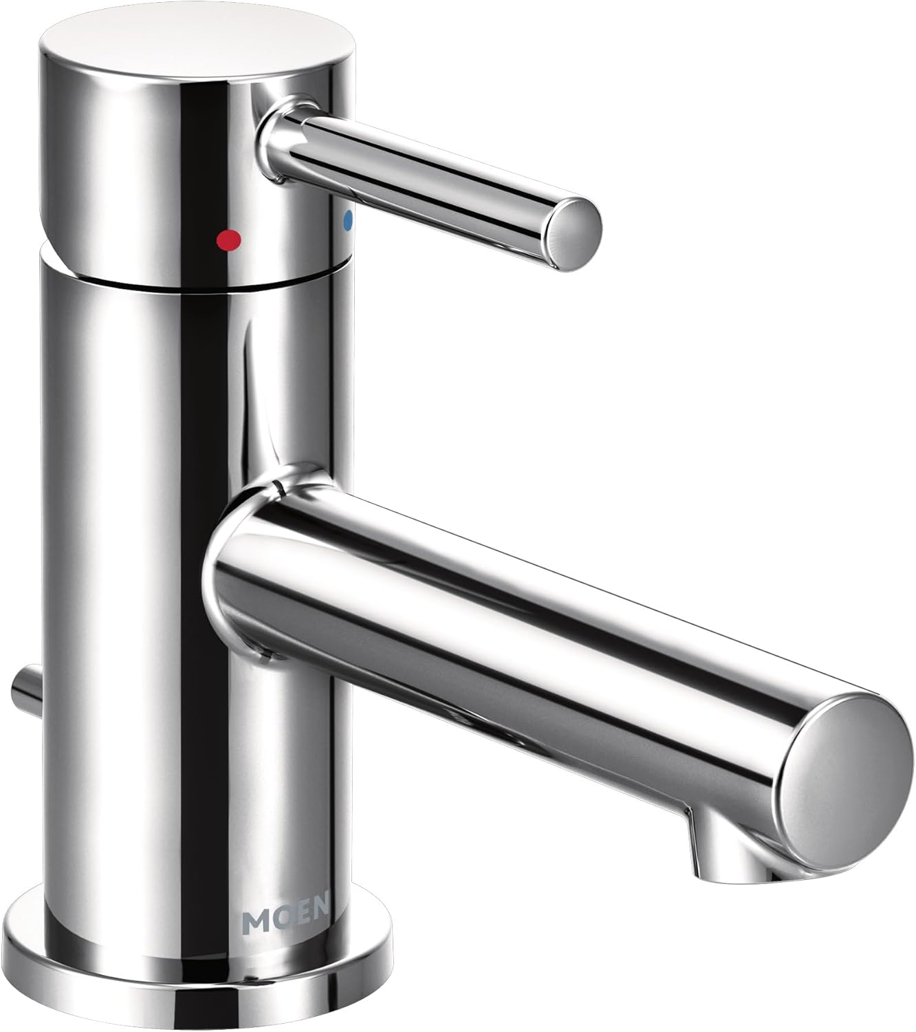 Moen Align Chrome One-Handle Single Hole Low Profile Modern Bathroom Faucet with Drain Assembly, 6191