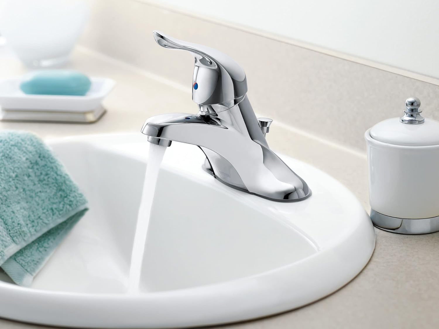 Moen Chateau Chrome Single Handle Bathroom Faucet Without Drain Assembly, L4605