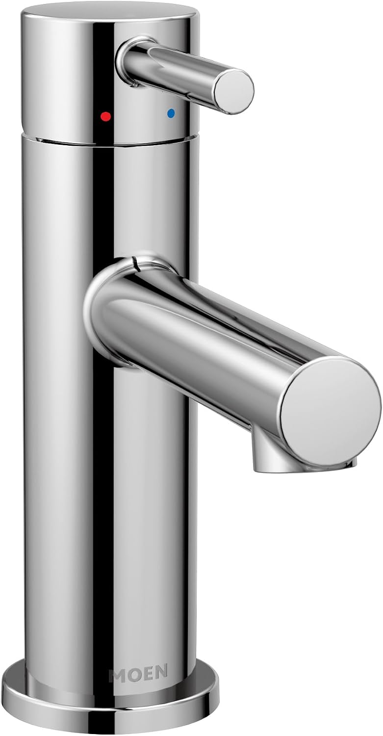 Moen Align Chrome One-Handle Modern Bathroom Faucet with Drain Assembly and Optional Deckplate, 6190
