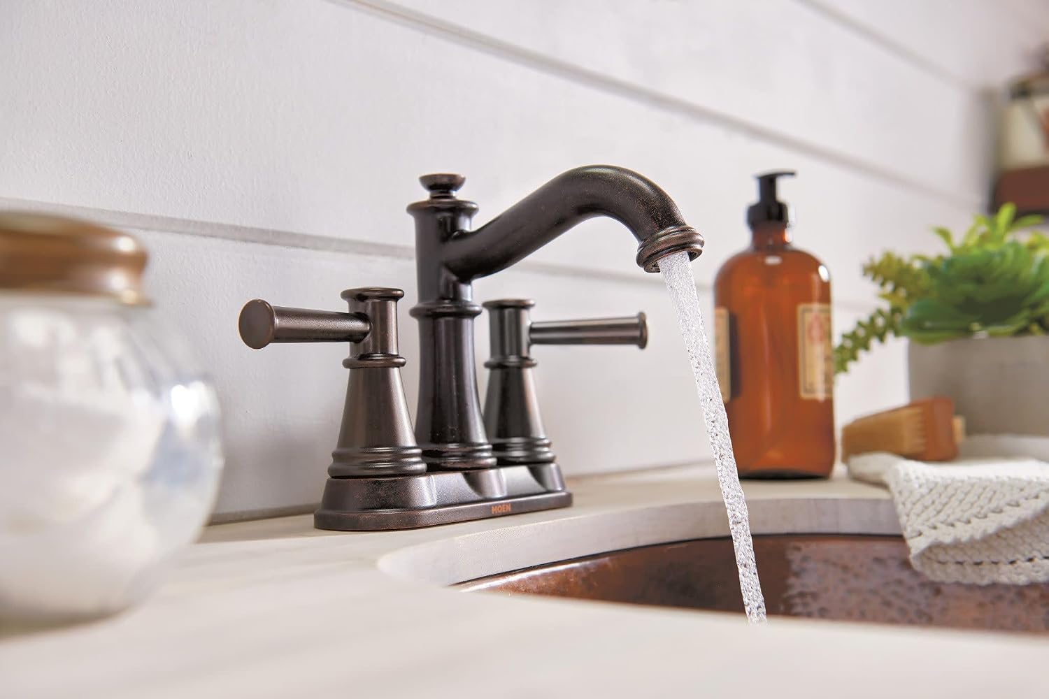 Moen Belfield Two-Handle Centerset Bathroom Faucet, Oil Rubbed Bronze, 6401ORB
