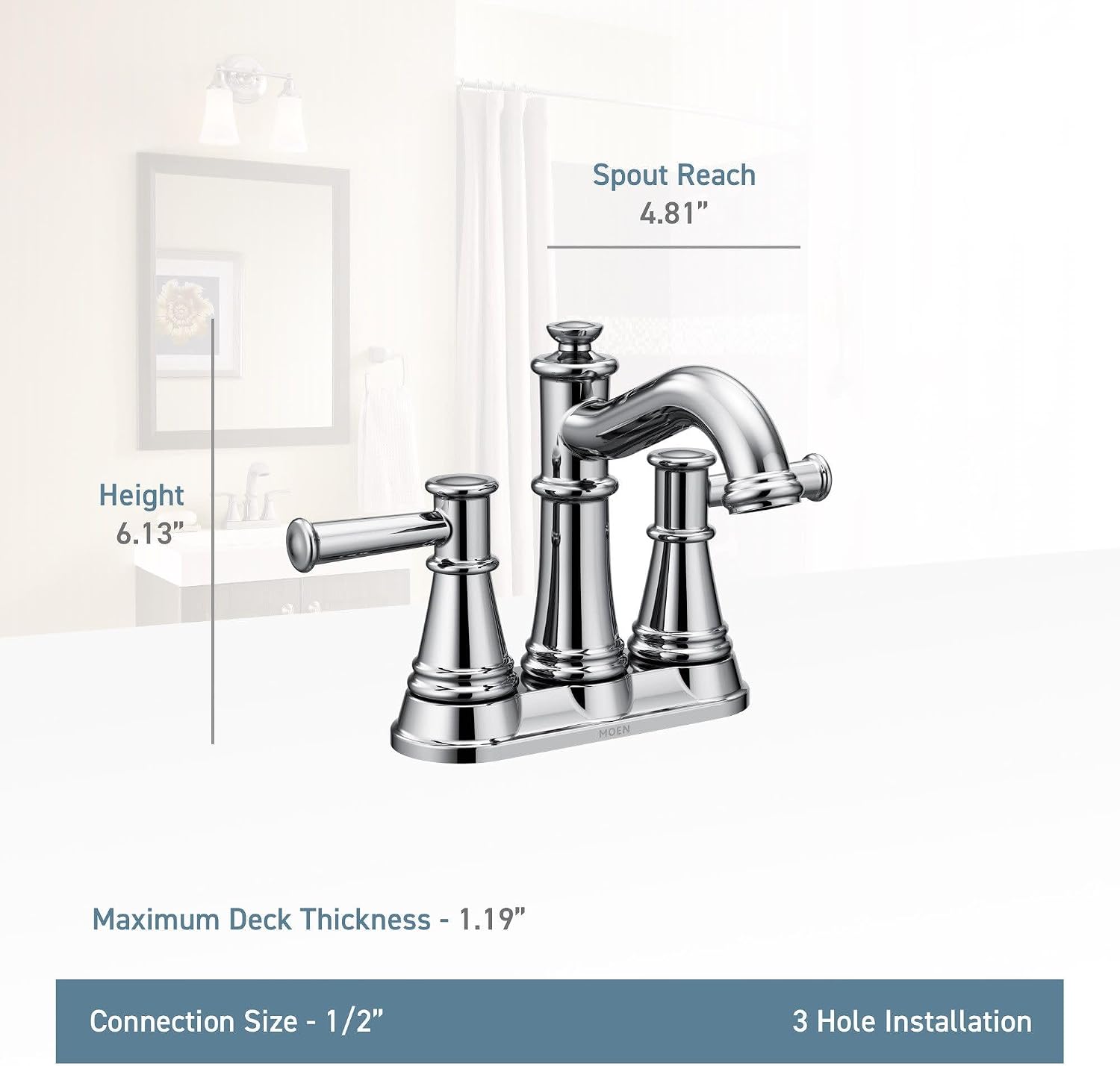 Moen Belfield Two-Handle Centerset Bathroom Faucet, Oil Rubbed Bronze, 6401ORB