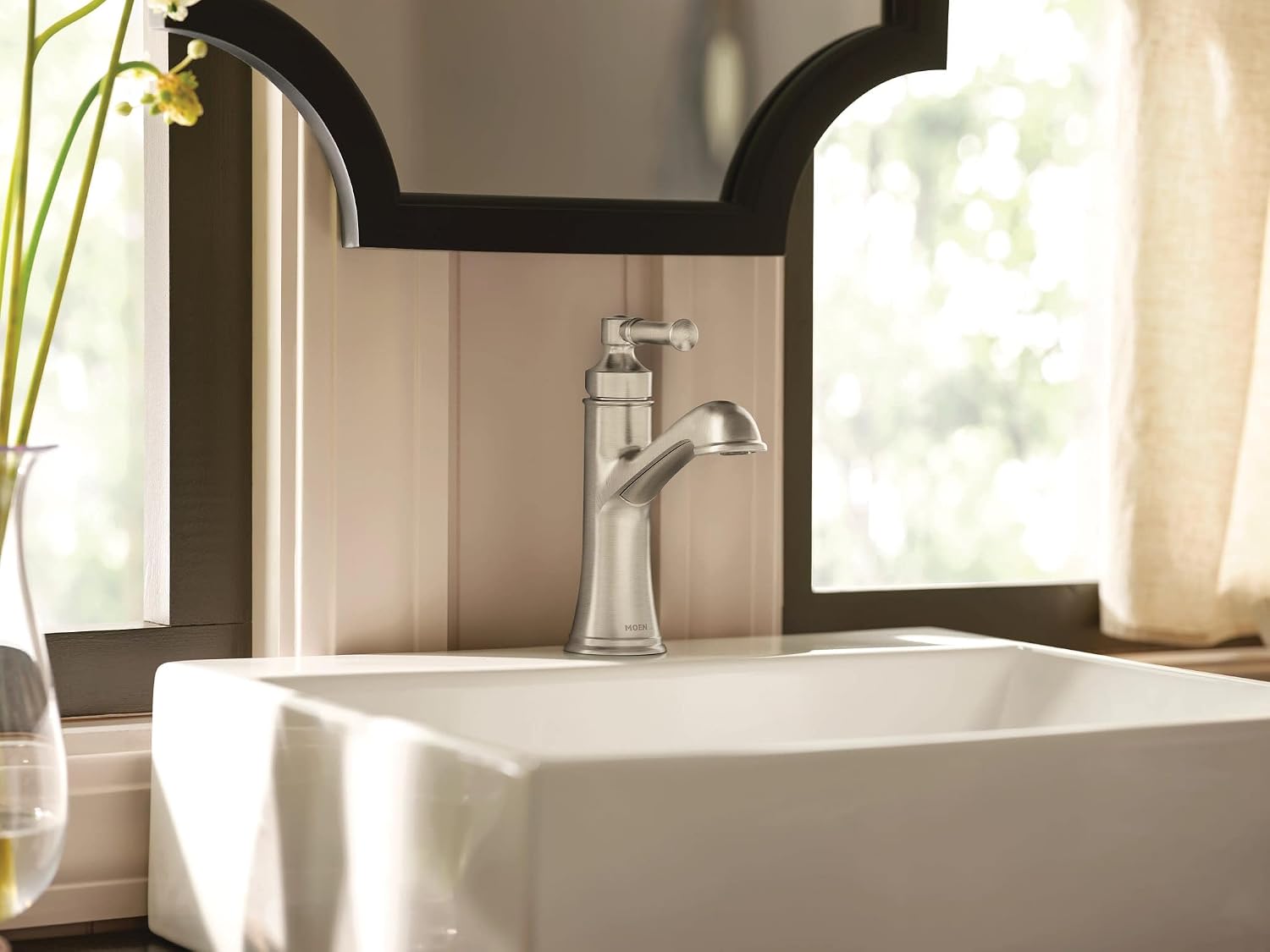Moen Dartmoor Single-Handle Bathroom Faucet, Brushed Nickel, 6803BN