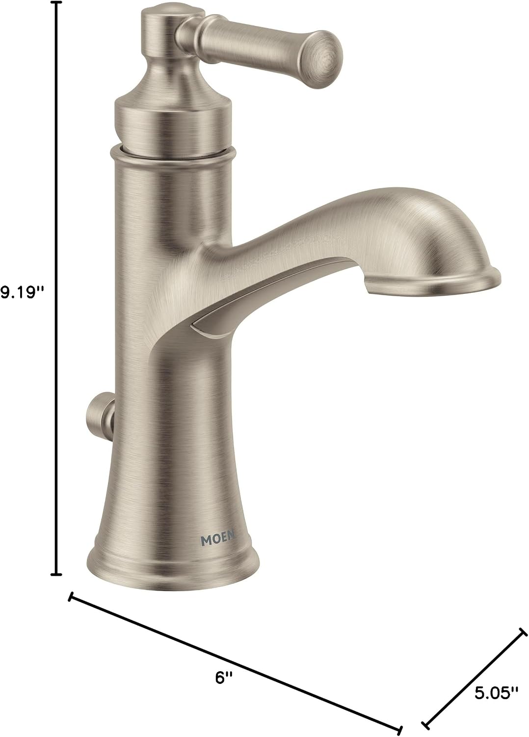 Moen Dartmoor Single-Handle Bathroom Faucet, Brushed Nickel, 6803BN