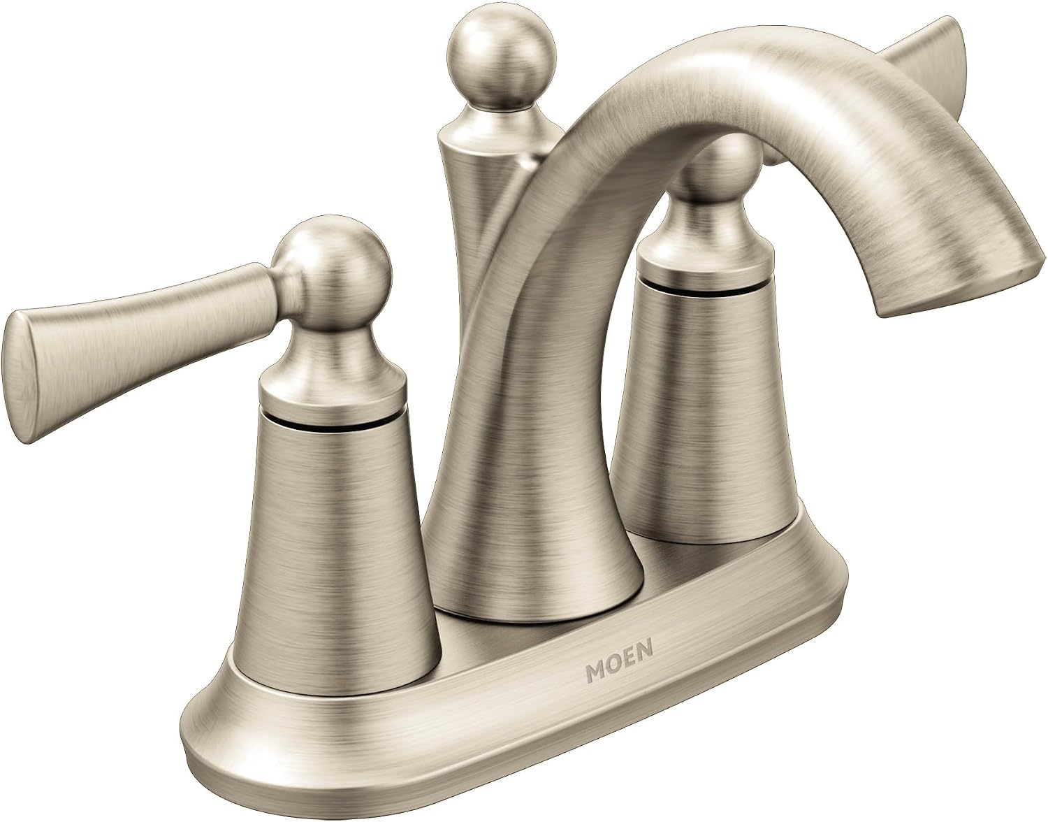 Moen 4505BN Wynford Two-Handle Centerset High Arc Bathroom Faucet, Brushed Nickel
