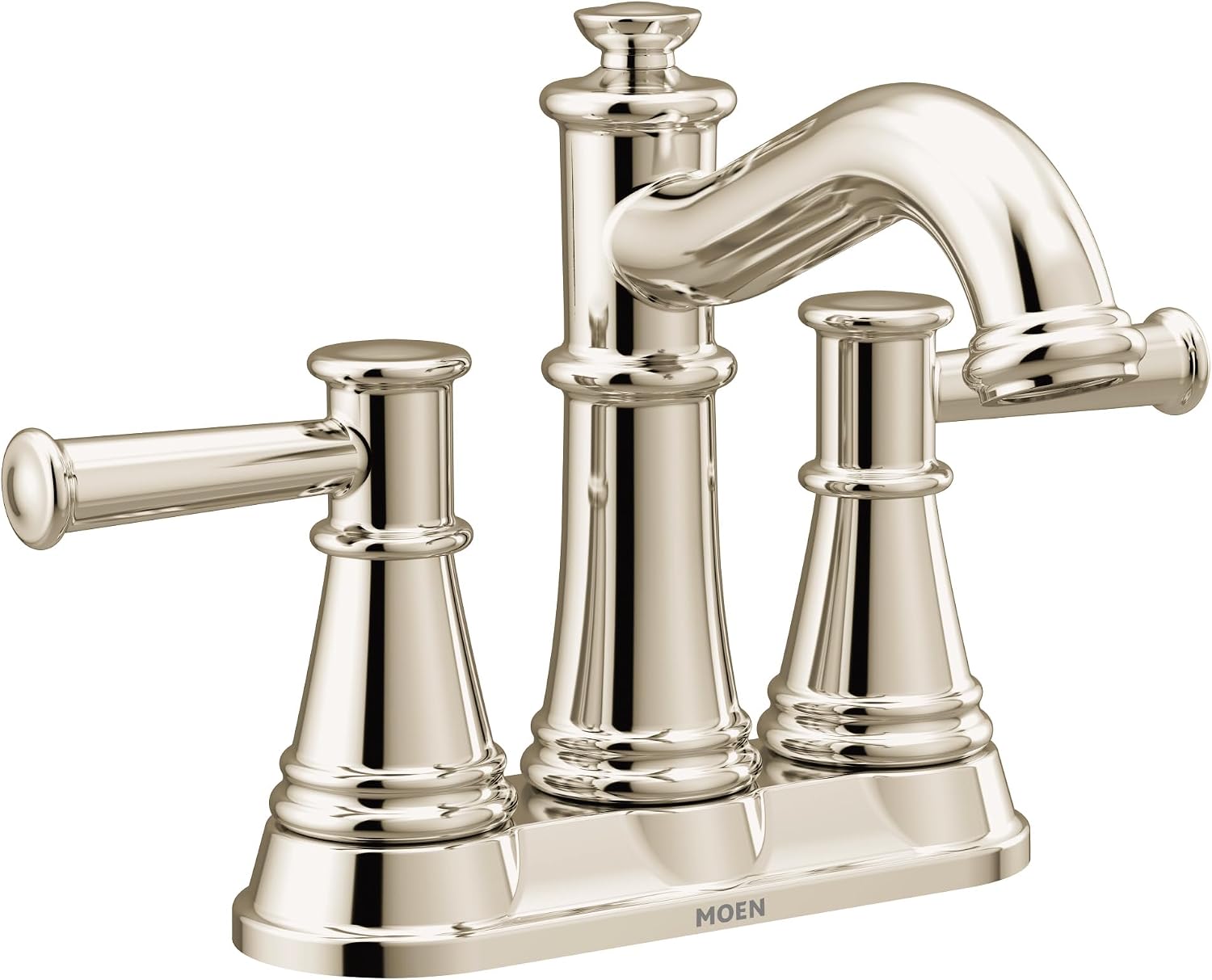 Moen Belfield Polished Nickel Two-Handle Centerset Bathroom Faucet, 6401NL