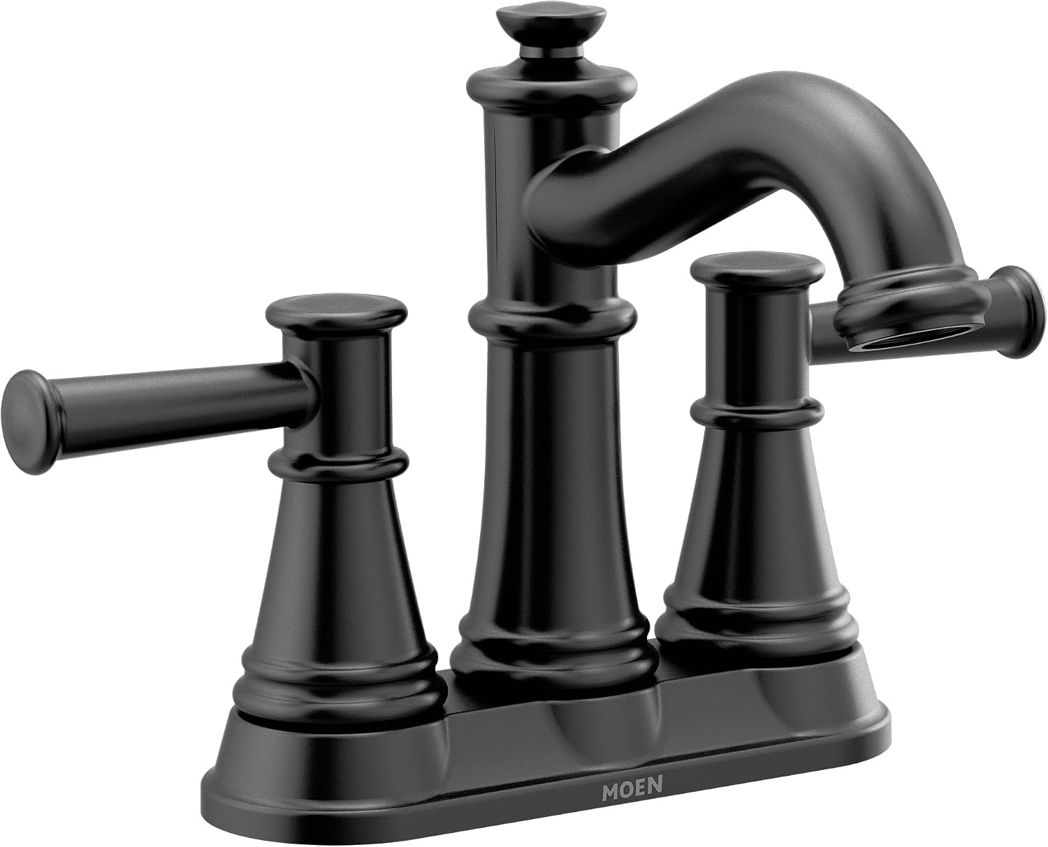 Moen 6401BL Belfield Two-Handle Centerset Bathroom Faucet Matte Black