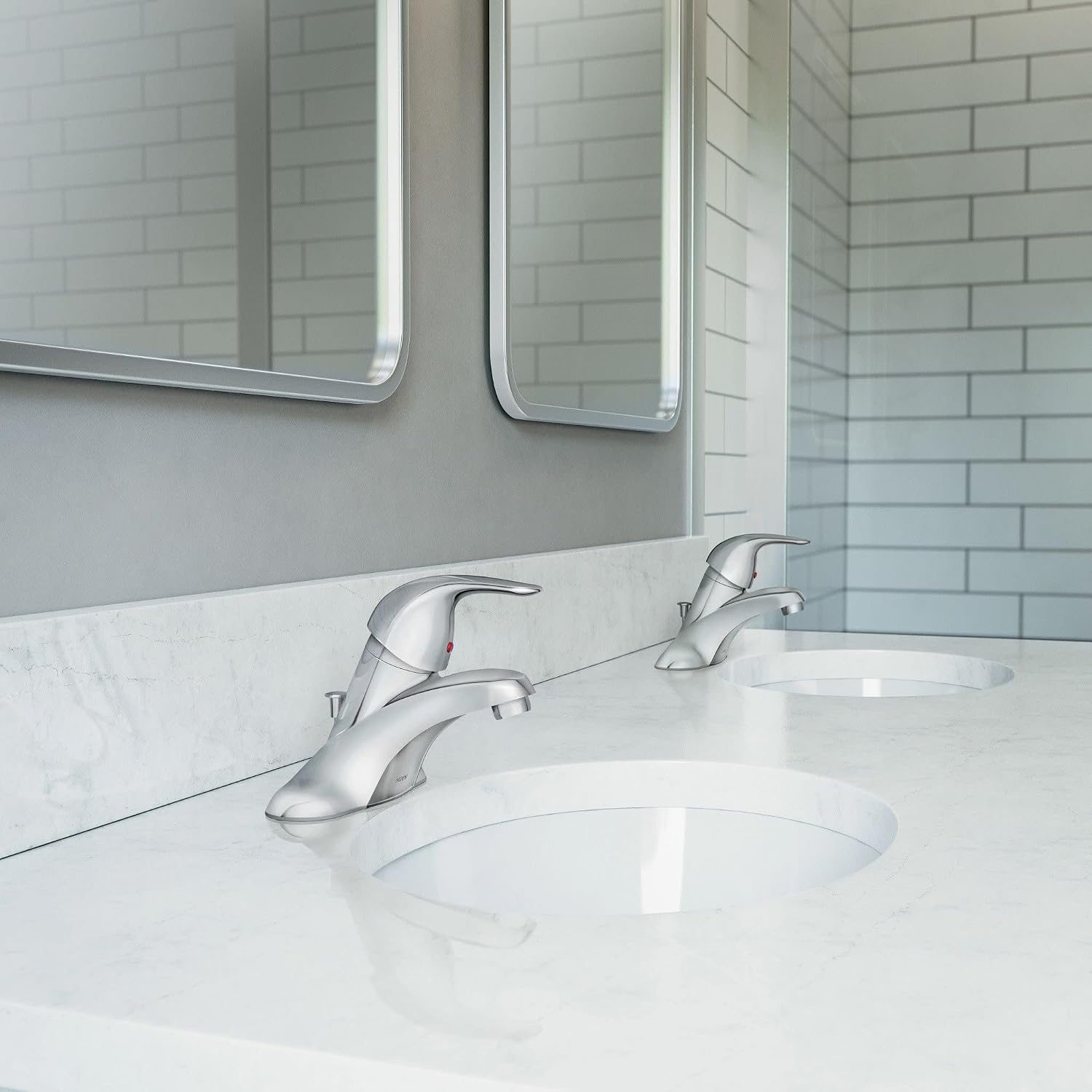 Moen WS84503 One-Handle Low Arc Bathroom Faucet, Chrome